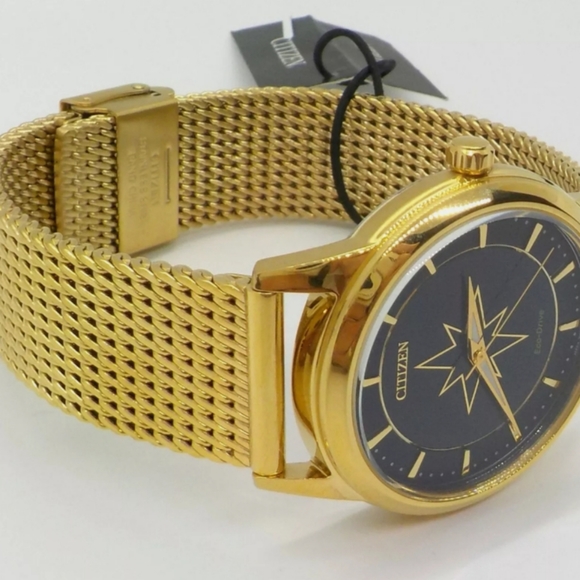 **NEW** Citizen Captain Marvel Unisex Gold Tone Stainless Steel Bracelet… - Picture 4 of 11